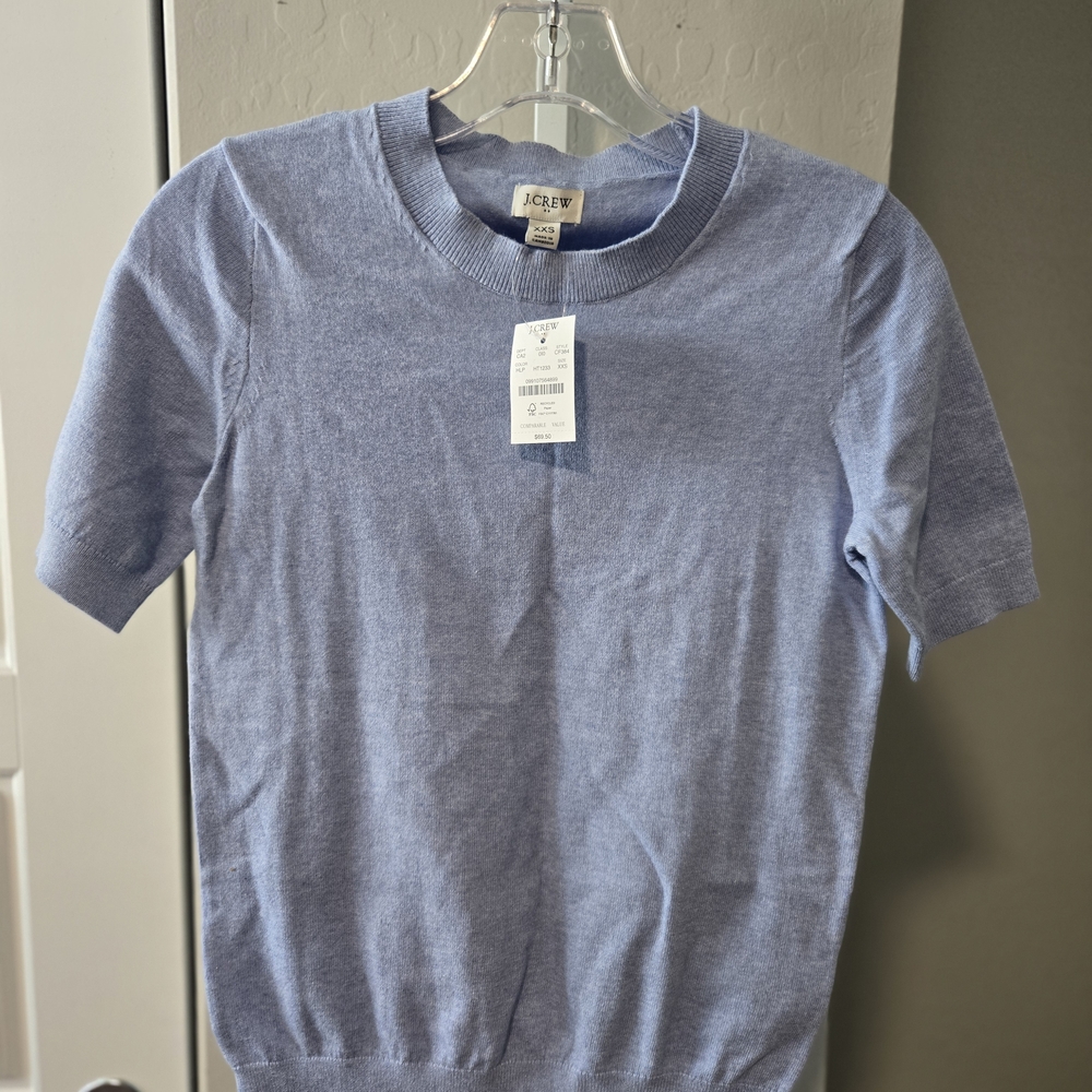 J. Crew Soft Blue Knit Top
